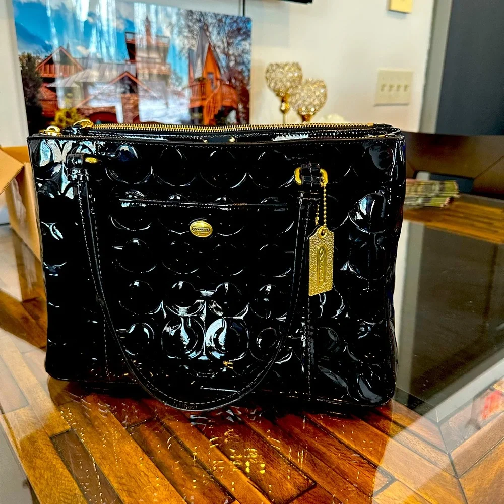 Coach | Bags | Patent Leather Glossy Coach Shoulder Bag | Poshmark